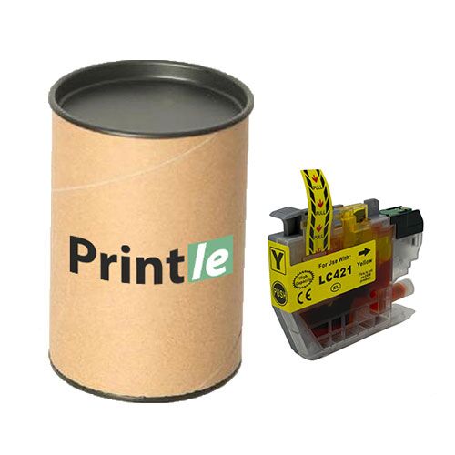 Brother LC-421Y kasetė yellow/geltona 6.5ml (Printle) - Image 1