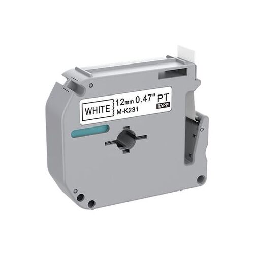 Brother lipni analoginė juostelė M-K231 balta/juoda (12mm) - Image 1