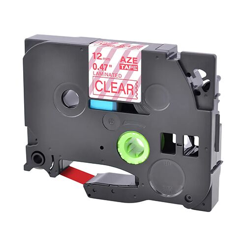 Brother lipni analoginė juostelė TZE-132 skaidri/raudona (12mm) - Image 1